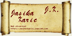 Jasika Karić vizit kartica
